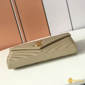 Túi nữ YSL Envelope Woc Grained Calfskin nâu khoá vàng 360452 cao cấp