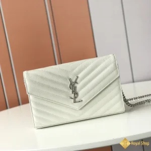 Túi nữ YSL Medium Envelope Woc Grained Calfskin trắng 360452