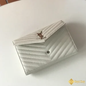 Túi nữ YSL Medium Envelope Woc Grained Calfskin trắng 360452 like auth