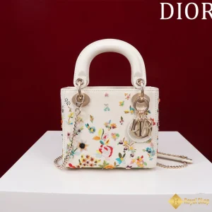 Túi xách Dior nữ Lady hoạ tiết hoa lá M050587 đẹp