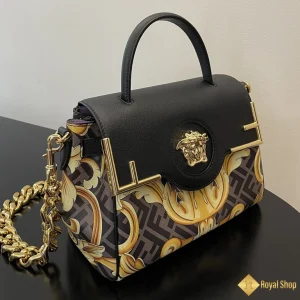 Túi xách Fendi x Versace nữ Fendace La Medusa đen DBFI039 like auth