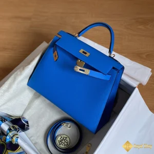 Túi xách Hermes nữ Kelly 28cm Blue Hydra T7 đẹp