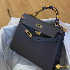 Túi xách Hermes nữ Kelly 28cm Etain 8F màu xám chính hãng