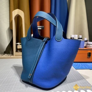 Túi xách Hermes nữ Picotin 18cm màu xanh like auth