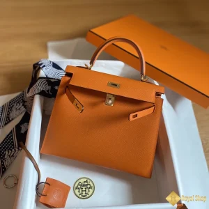 Túi xách nữ Hermes Kelly 25cm Orange 11