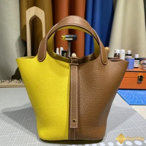 Túi xách nữ Hermes Picotin 18cm màu vàng nâu cao cấp