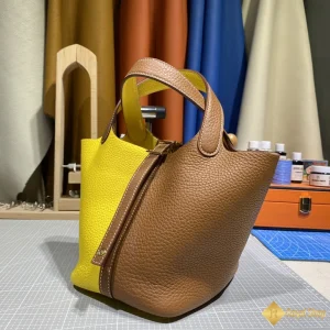 Túi xách nữ Hermes Picotin 18cm màu vàng nâu chính hãng