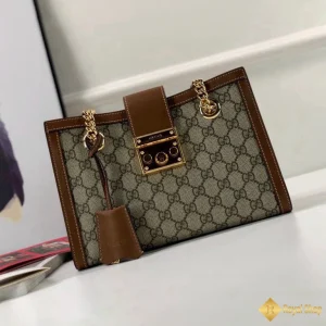 cận cảnh Túi Gucci nữ Padlock small shoulder màu nâu 498156