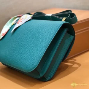 cận cảnh Túi xách Hermes nữ Constance 18cm 23cm màu xanh lá