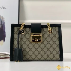 chi tiết Túi nữ Gucci Padlock shoulder viền đen 498156