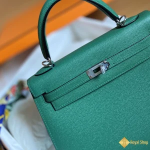 chi tiết Túi nữ Hermes Kelly 25cm màu xanh lá U4