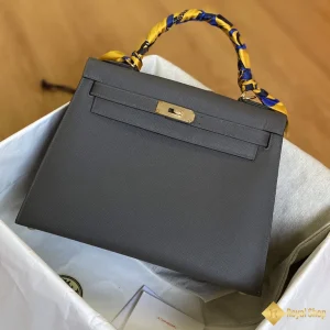 chi tiết Túi xách Hermes nữ Kelly 28cm Etain 8F màu xám