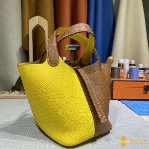 chi tiết Túi xách nữ Hermes Picotin 18cm màu vàng nâu