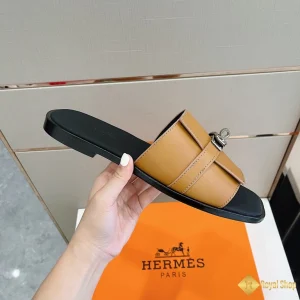 shop bán Dép Hermes nam Gabriel màu nâu HM111468TV