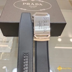 shop bán Thắt lưng Prada nam khoá trắng bản 3.4cm BPR101202SV