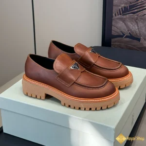 Giày Prada nam loafer nâu đỏ CKP4375