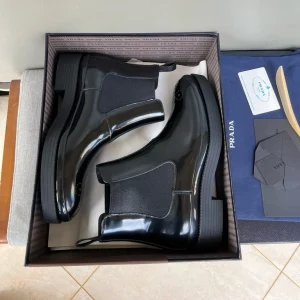 Giày boot Prada nam da bóng CKP4268 like auth