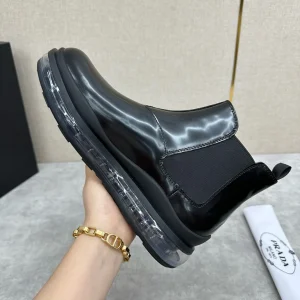 Giày boot Prada nam trơn bóng CKP4244 like auth