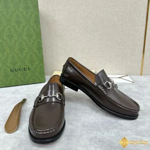 Giày loafer Gucci nam da bóng nâu CKG421102093 HCM