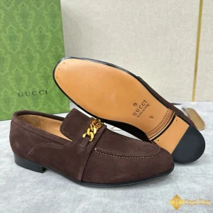 Giày loafer Gucci nam da lộn màu nâu CKGC240017