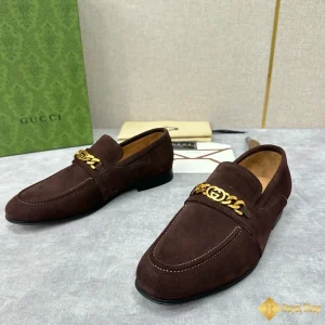 Giày loafer Gucci nam da lộn màu nâu CKGC240017 like auth