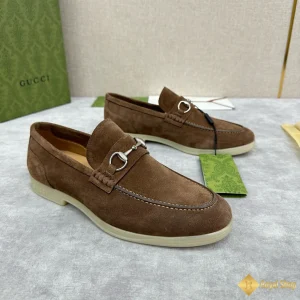 Giày loafer Gucci nam da lộn nâu CKG421052093 cao cấp