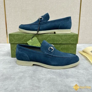 Giày loafer Gucci nam da lộn xanh CKG421002093 2024