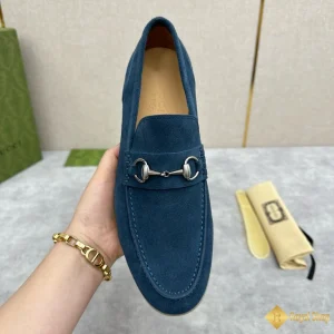 Giày loafer Gucci nam da lộn xanh CKG421002093 siêu cấp