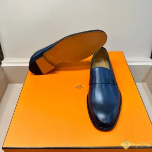 Giày nam loafer Hermes blue xanh đen CKH433 đẹp