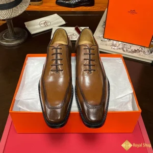 Giày tây Hermes nam cao cấp màu vàng nâu CKH4010 like auth