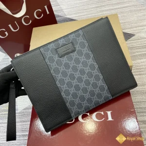 Túi Clutch Gucci nam  màu xám phối đen 795487 cao cấp