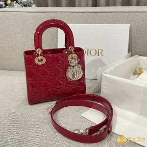 Túi Dior nữ Lady màu đỏ bóng M0531 cao cấp