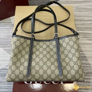 Túi Gucci nữ GG Emblem small tote viền đen 815214