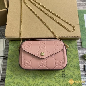 Túi Gucci nữ GG super mini shoulder màu hồng 781554