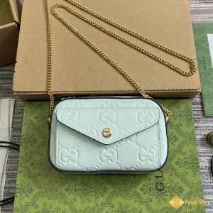 Túi Gucci nữ GG super mini shoulder màu xanh 781554