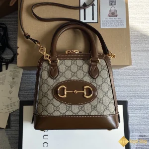 Túi Gucci nữ Horsebit 1955 Mini be phối nâu 640716