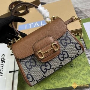 Túi Gucci nữ Horsebit 1955 mini nâu GC703848