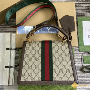 Túi Gucci nữ QueenMargaret viền nâu 476541 được làm thủ công