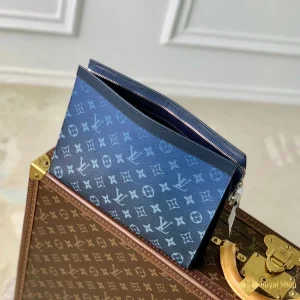 Túi nam LV cầm tay Pochette Eclipse màu xanh M61692 like auth