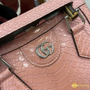 Túi nữ Gucci Diana mini tote dập vân cá sấu màu hồng 702732 siêu cấp