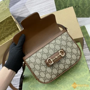 Túi nữ Gucci Horsebit 1955 mini shoulder viền nâu 815205 cao cấp