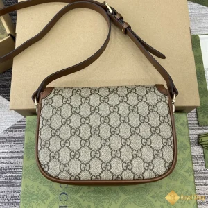 Túi nữ Gucci Horsebit 1955 mini shoulder viền nâu 815205 like auth