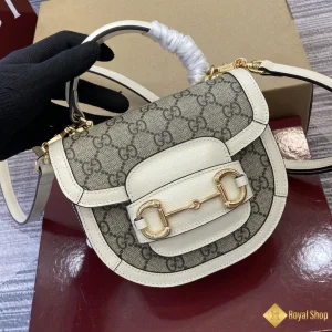 Túi nữ Gucci Horsebit 1955 mini viền trắng 781387