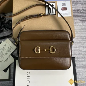 Túi nữ Gucci Horsebit 1955 small shoulder màu nâu 645454