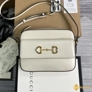 Túi nữ Gucci Horsebit 1955 small shoulder màu trắng 645454