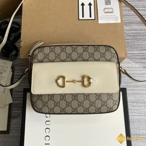 Túi nữ Gucci Horsebit 1955 small shoulder phối trắng 645454