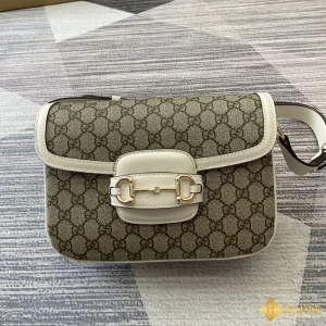 Túi nữ Gucci Horsebit 1955 small shoulder viền trắng 815178