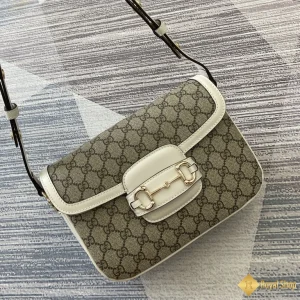 Túi nữ Gucci Horsebit 1955 small shoulder viền trắng 815178 siêu cấp