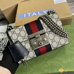 Túi nữ Gucci Padlock small shoulder viền đen 409487