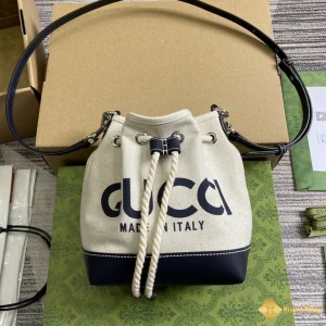 Túi nữ Gucci mini Print GG Supreme viền nâu 777166